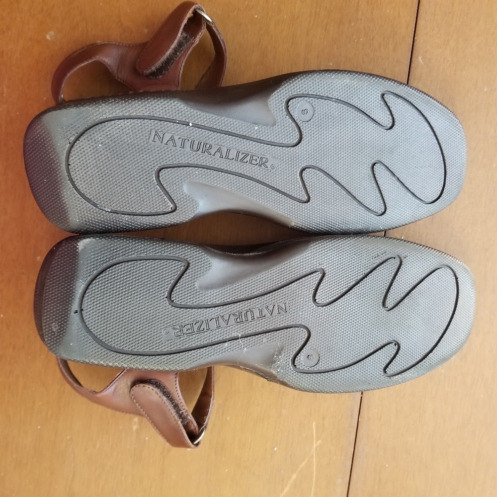Naturalizer Shoes Leather Wedge Sandal Brown Sz 9 - Picture 3 of 9